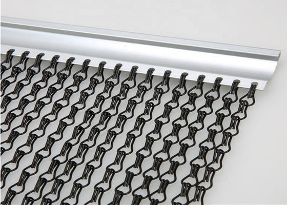 สีดํา อลูมิเนียม Chain Link Mesh แผ่นผนังโลหะ